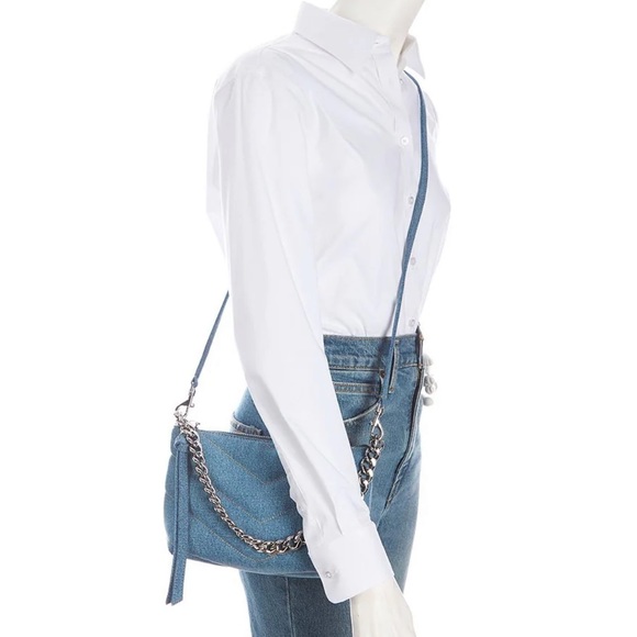 NWT Rebecca Minkoff Edie Denim Chain Crossbody Bag - Picture 8 of 16